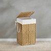 Laundry Hamper with Lid 17.2 Gallon Rattan Clothes Laundry Basket with Lid and Handles Foldable Removable Liner for Laundry Room - 2 of 4