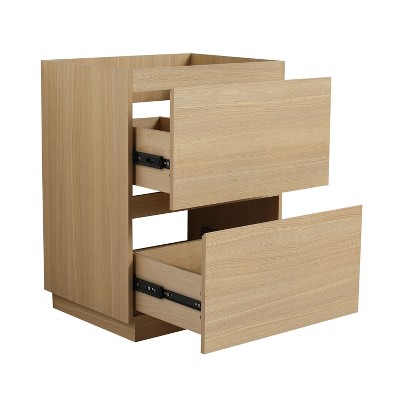 NicBex Floating Wall Mounted Bathroom Vanity without Sink,Modern Bathroom Sink Vanity with Double Drawer,24" Bathroom Sink Cabinet,Oak