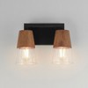 Maxim Lighting Carpenter 2 - Light Vanity in  Walnut/Black - 3 of 4