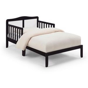 PAGED Toddler Bed Wooden Baby Bed Frame with 4 Side Guardrails and Slatted Deisgn for Bedroom - 1 of 4