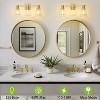 POWLIG 22-in 3-Light Gold Modern Dimmable Vanity Light with Cone Clear Glass Shade Suitable for Bathroom Living Room - 3 of 4