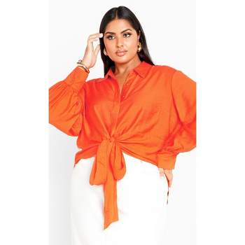 Women's Plus Size Rosabella Shirt - tangerine | CITY CHIC