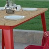 Emma and Oliver Indoor/Outdoor Dining Table with Umbrella Hole, 30" x 60" Rectangular All Weather Poly Resin Top and Black Steel Base - 4 of 4