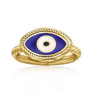 Ross-Simons Multicolored Enamel Evil Eye Ring in 18kt Gold Over Sterling - 1 of 4