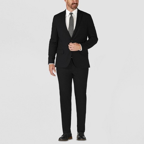 Мужские куртки Haggar H26 Men's Big & Tall Tailored Fit Stretch Suit Jacket - Black 48R