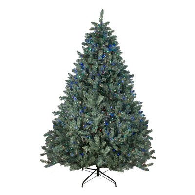 Northlight 7.5' Pre-Lit Artificial Christmas Tree Colorado Blue Spruce - Multi-Color LED Lights