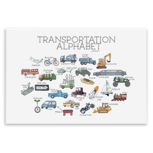 Stupell Industries Educational Transportation Alphabet Kids Learning Vehicles Cars Wall Plaque Art, 19" x 13" - 1 of 4