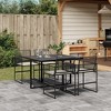 vidaXL Patio Dining Set with Cushions Outdoor Table and Chair Black Poly Rattan - 2 of 4