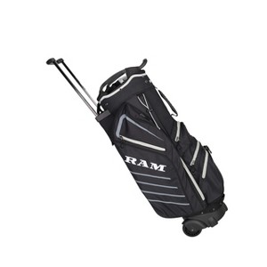 Ram Golf Cart Bag with Built In Wheels / Handle, 14 Way Divider - 1 of 4