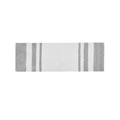 Vynxaria Extra Long Reversible Bath Mat - Striped Spa Comfort 24x72 Inches