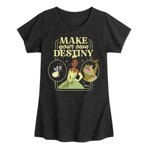Girls' - Disney Princess - Tiana Make Your Own Destiny Fitted Short Sleeve Graphic T-Shirt - 1 of 4
