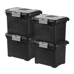 Sterilite Portable Lockable File Box w/ Extra Compartment & Handle - 1 of 4