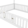 CAVINAS Play-Friendly Kids House Platform Bed Frame – Whimsical Sky Roof & Guardrail with Door, Solid Pine Wood Floor Bed, Twin Size Toddler Bed - 4 of 4