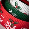 Embossed Holiday Container Multicolor 5.5"H Metal Set of 3 - 2 of 4