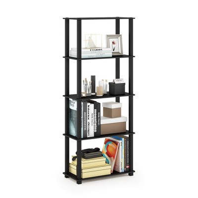 Furinno Modern 5-Tier Decorative Bookshelf Open Multipurpose Storage shelf Display Rack for Living Room&Home Office&Kids Room,Americano/Black