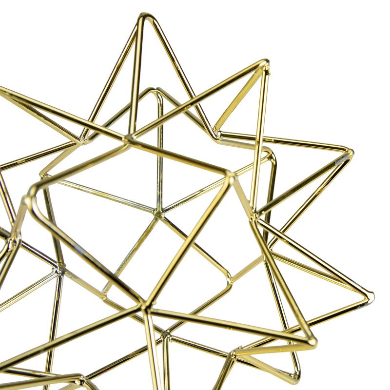 Northlight 5" Gold Metal 3D Star Christmas Tabletop Decoration, 2 of 5