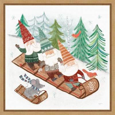 Amanti Art Woodland Gnomes III by Mary Urban Canvas Wall Art Print Framed 16 x 16-in.