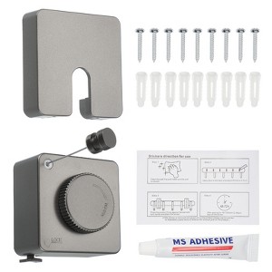 Unique Bargains Stainless Steel Portable Retractable Outdoor Indoor Wall-Mounted Clotheslines - 1 of 4