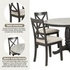 NicBex Modern 5-Piece Dining Set, Marble-Style Round Table with 4 Solid Wood Chairs, Kitchen Table Set for 4 - 3 of 4