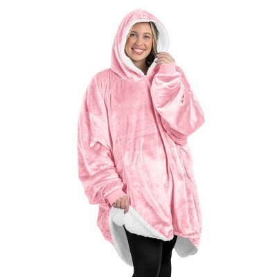 Adult Light Pink Fleece Wearable Blanket By Bare Home : Target