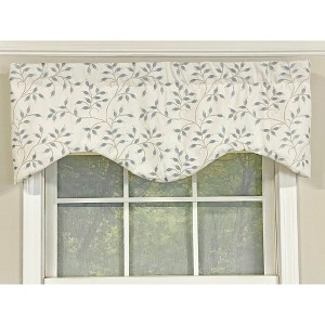 Page Turner Cornice Valance Topaz 3in Rod pocket 50in x 17in Blue by RLF Home - 1 of 3
