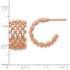 Chisel Stainless Steel Polished Rose IP-plated Beaded Weave Design Hoop Earrings - 4 of 4