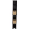 The Lakeside Collection Slim Decorative Shelving Unit or Set of 2 Baskets - Black Shelving Unit - 3 of 3