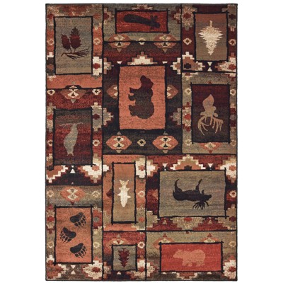 Oriental Weavers Woodlands 9601D Brown/ Rust Indoor Area Rug - 1'10" x 3'