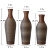 Angel Sar 3-Piece Brown PVC Floor Vase Set, Tall Decorative Flower Stands for Dried Stems, Modern Home Decor for Living Room & Entryway - 3 of 4
