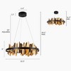 LNC Synthienniser 1-Lights 23.6" Mid-Century Modern Luxury Integrated LED Drum Chandelier,Black and Gold - 3 of 4