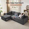 108" Cloud Sectional Couch with L-Shape Chaise, Modern Corduroy Modular Sofa with Deep Seat, Boneless Cloud Couches for Living Room Bedroom - 4 of 4