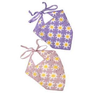 Unique Bargains Women's Crochet Bandanas Hair Scarf 2 Pcs - 1 of 4