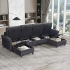 NicBex 115.75 Inch U Shaped Convertible Sectional Couch with Double Chaise for Living Room,Apartment,Office - 2 of 4