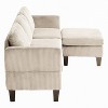 VASIP L-Shaped Padded Velvet Sofa ,Multi-Functional Luxury Design for Small Space,Living Rooms,Apartments, Easy Assembly,Olive Green - 3 of 4