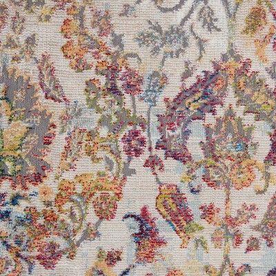 Chateau Charme Ivory/Orange Floral 4' x 6' Synthetic Area Rug