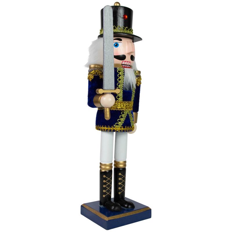 Northlight 14" Blue and White Christmas Nutcracker Soldier with Sword Tabletop Decor, 4 of 6