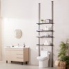 VEVOR Over the Toilet Storage, 4-Tier Adjustable Over Toilet Bathroom Organizer, Low-carbon Steel 53"-132" Tall Storage Shelf Rack,Space Saver,Black - 2 of 4