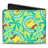 Adult SpongeBob SquarePants Wavy Noodle Arm Pose Tropical Tie Dye Bi-Fold Wallet - 2 of 3