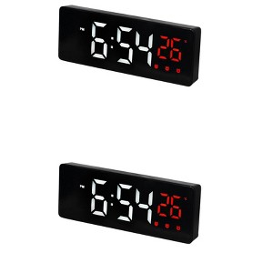 REGALWOVEN 2 Pcs Plastic Digital Corded Adjustable Accurate Dimmable Electric Alarm Clock 6.3 x 2.4 x 1 inch - 1 of 4