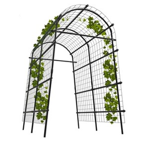 Garden Arch Trellis 7.5FT Extra Tall Metal Arbor, Outdoor Pergola for Climbing Plants, Wedding, Party & Garden Décor, Matte Black - 1 of 4
