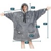PAVILIA Wearable Blanket Hoodie Adults, Faux Shearling Cozy Oversized Hooded Sweatshirt, Warm Fleece Two Pockets - 4 of 4