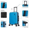 DUKAP Zahav Lightweight Hardside Carry On Spinner Suitcase - Teal - 3 of 4