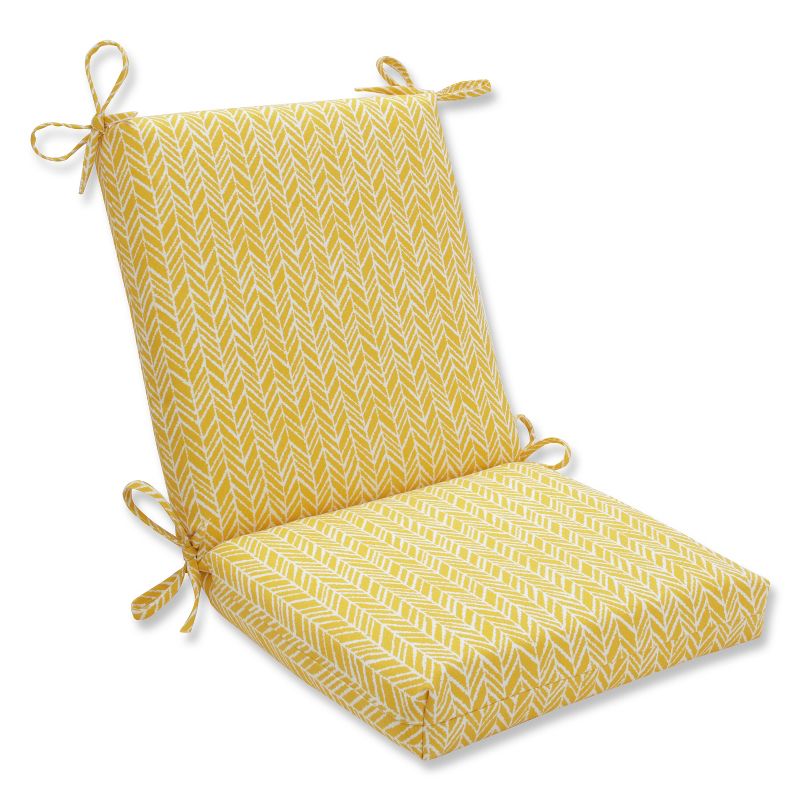 Outdoor/Indoor Herringbone Squared Corners Chair Cushion - Pillow Perfect, 1 of 6