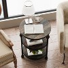 3-Tier Round End Table, Nightstand with Steel Frame for Living Room,Bedroom, Night Stand Accent Coffee Table - 3 of 4