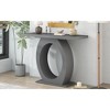 Modern Console Table with Egg-Shaped Base, MDF & Acacia, Sleek Minimalist Design for Living Room or Bedroom - 3 of 4