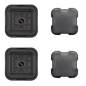 Kicker (2) 46L7T104 L7T L7-Thin 10" Subwoofer, Dual Voice Coil, 4-Ohm & 52GL710 Grill Bundle - 1 of 4
