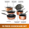 Gotham Steel Copper Cast Textured Cookware Set 10 Pc Nonstick Pots and Pans Set - 4 of 4