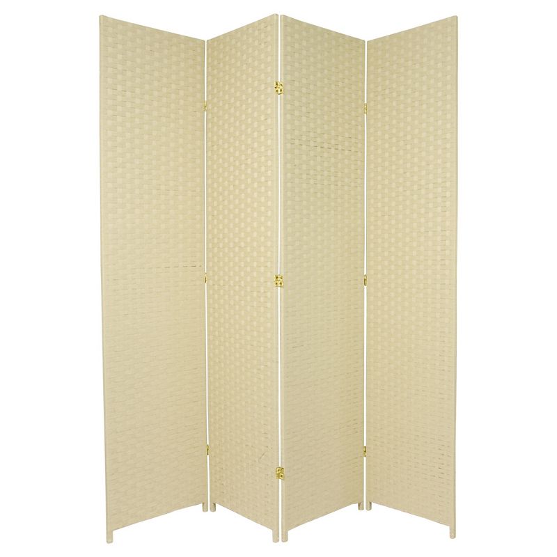 7 ft. Tall Woven Fiber Room Divider - Cream (4 Panels), 1 of 5