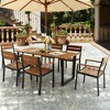 Tangkula Patented 7PCS Patio Dining Set Outdoor Furniture Set w/ 6 Armchairs Umbrella Hole - 3 of 4