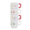 American Atelier Christmas Ceramic Mug & Rack Set - 4 Cups & Standing Metal Rack for Kitchen Countertop, Tabletop, or Café Display, 14 oz, Color Trees - 3 of 4